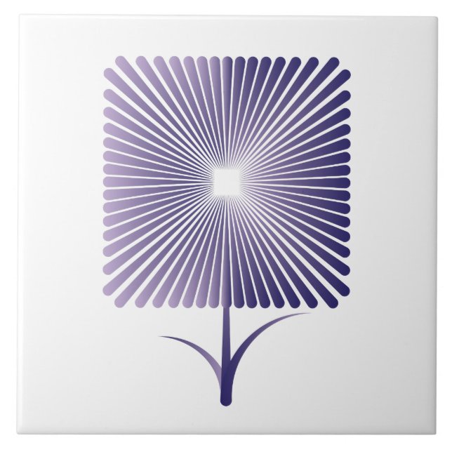 Violettquadrat Blume nb Fliese (Vorderseite)