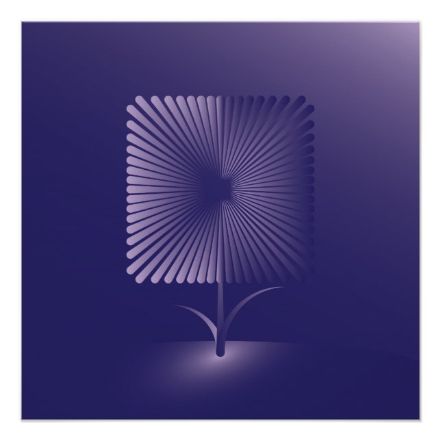 Violettquadrat Blume Poster (Vorderseite)