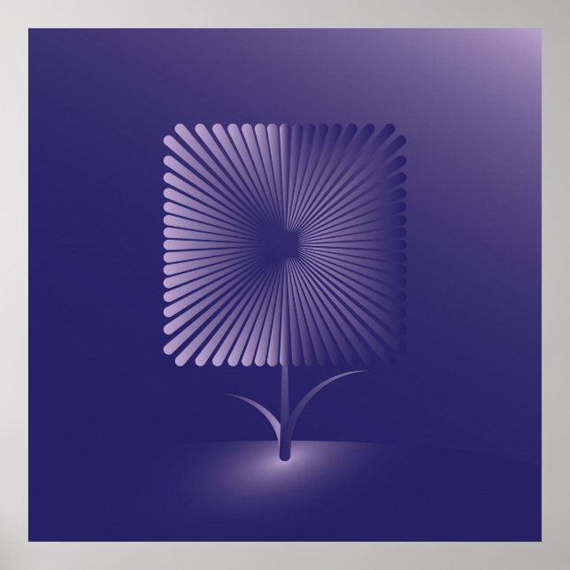 Violettquadrat Blume Poster (Vorne)