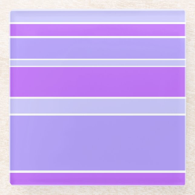 Violettstreifen Glasuntersetzer (Vorderseite)