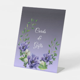 Violfarbene Blumen Tabletop-Zeichen Sockelschild