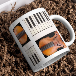 Violin and Piano Keys Tasse