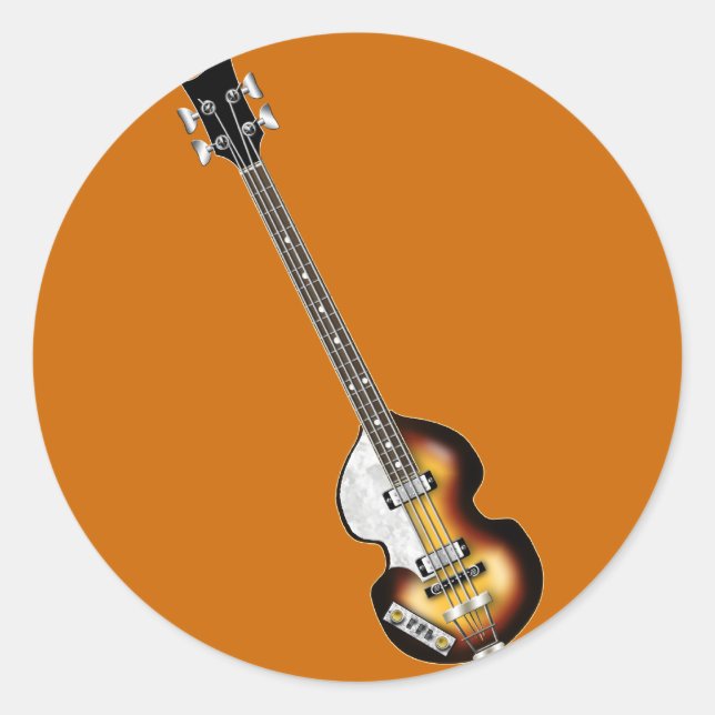 Violin Bass Guitar Runder Aufkleber (Vorderseite)