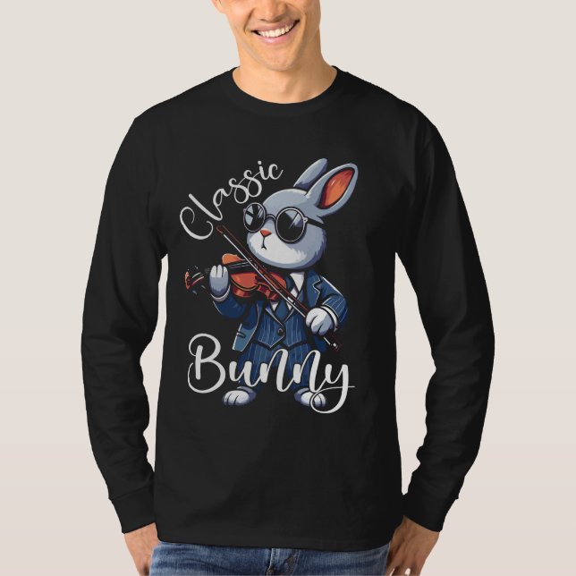 Violin Bunny Rabbit Violinist Fiddle Hare T-Shirt (Vorderseite)