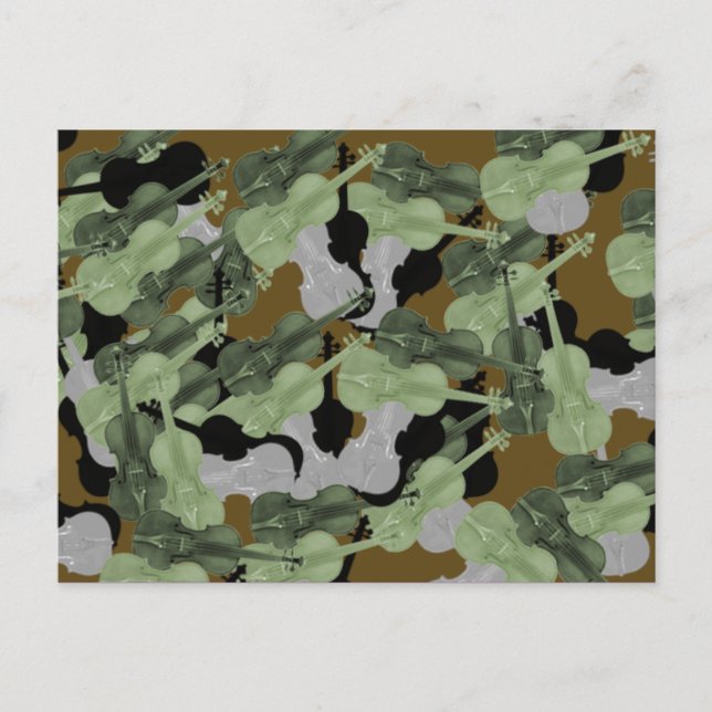 Violin Camouflage Camouflage Pattern Postkarte (Vorderseite)