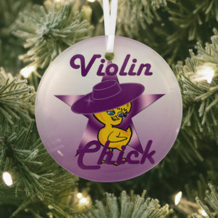 Violin Chick #9 Ornament Aus Glas