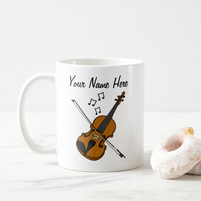 Violin Custom Tasse Violinist Musikergeschenk (Mit Donut)