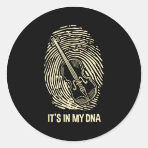Violin Fingerprint DNA Violin Player Violinist Mus Runder Aufkleber