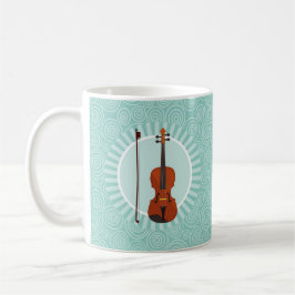 Violin Fun Turquoise Swirl Music Kaffeetasse