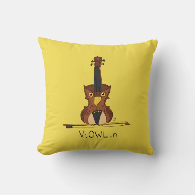 Violin Funny Musician Cartoon Kissen (Vorderseite)
