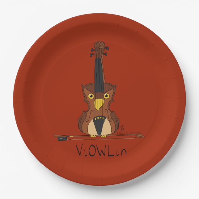 Violin Funny Niedlich Pappteller (Vorderseite)