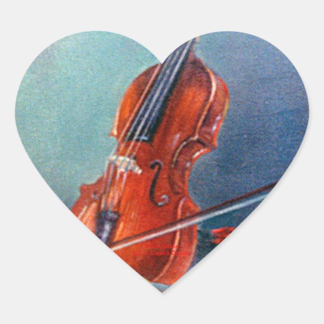 Violín/Geige Herz-Aufkleber (Vorderseite)