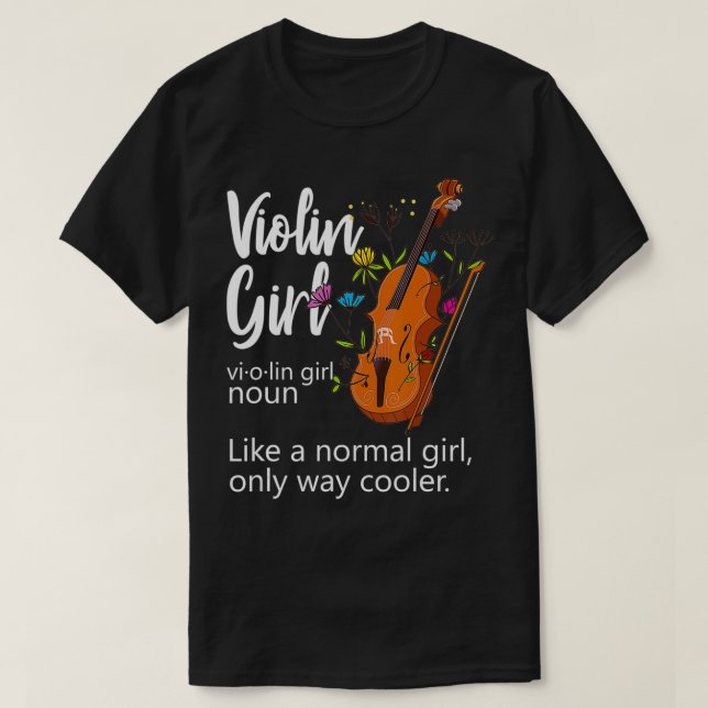 Violin Girl Definition Blume Musiker Violinist T-Shirt (Design vorne)