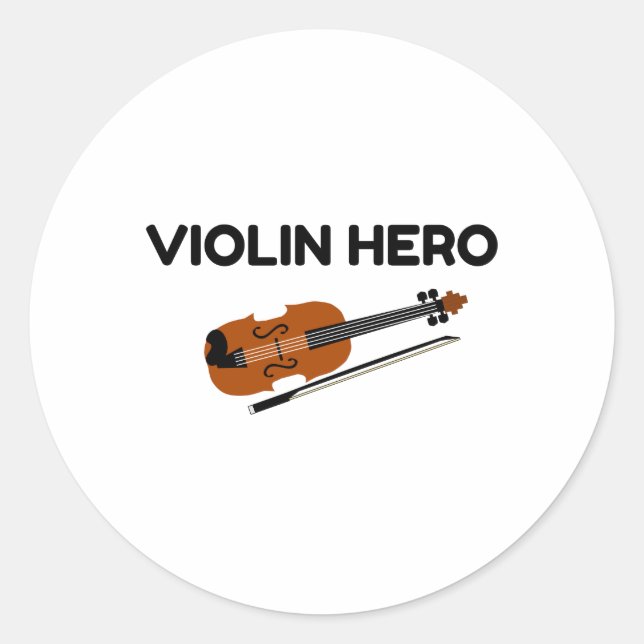 Violin Hero Runder Aufkleber (Vorderseite)