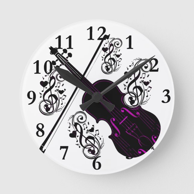 Violin, I'm Rocking Runde Wanduhr (Vorderseite)