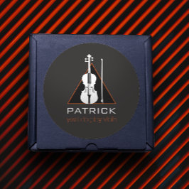 Violin minimales schwarzes Dreieck Modeschön Violi Runder Aufkleber