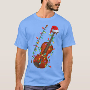Violin Music Lover Xmas Santa Hat Violin Christmas T-Shirt