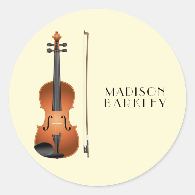 Violin Musician Teacher Streichorchester Runder Aufkleber (Vorderseite)