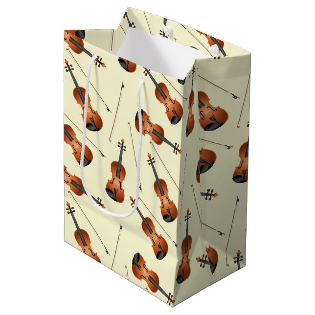 Violin Musician Teacher String Orchestra Mittlere Geschenktüte (Vorderseite Schrägansicht)
