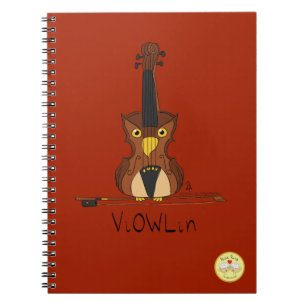 Violin Niedlich Musical Kids Owl Notizblock