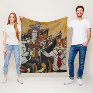 Violin Orchesters Cats Fleece Blanket