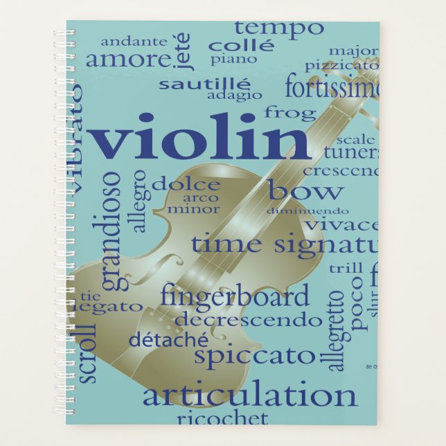Violin Player Lesson Orchestra Planer (Vorderseite)