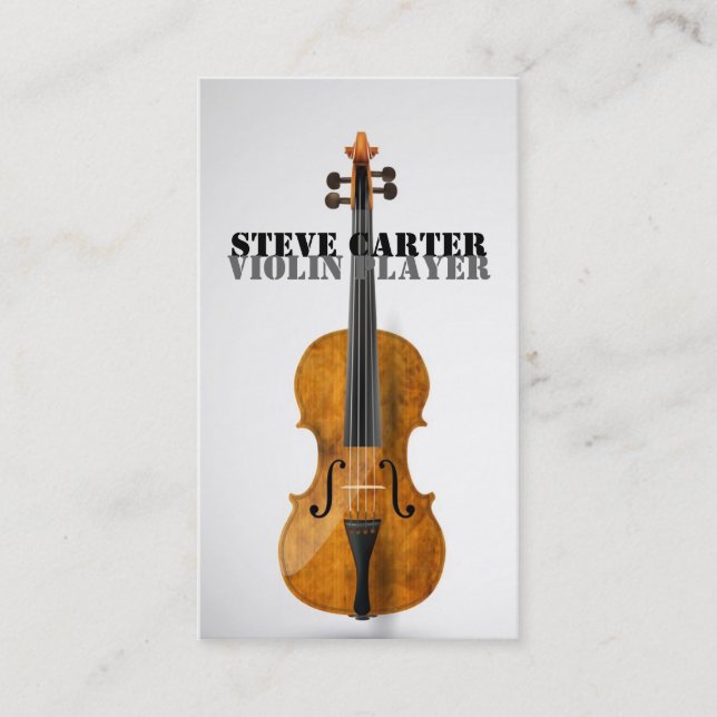 Violin Player Music Artist Concert Master Teacher Visitenkarte (Vorderseite)