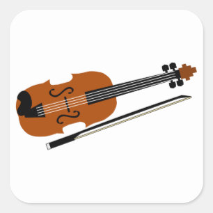 Violin Quadratischer Aufkleber