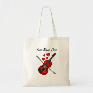 Violin Red Hearts Violinist Musiker Custom Tragetasche