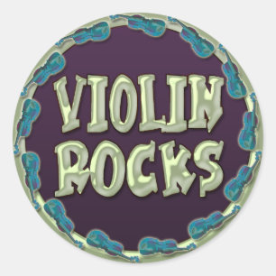 VIOLIN ROCKS RUNDER AUFKLEBER