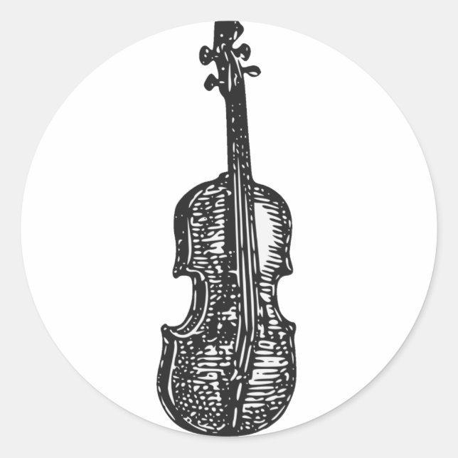 Violin Runder Aufkleber (Vorderseite)