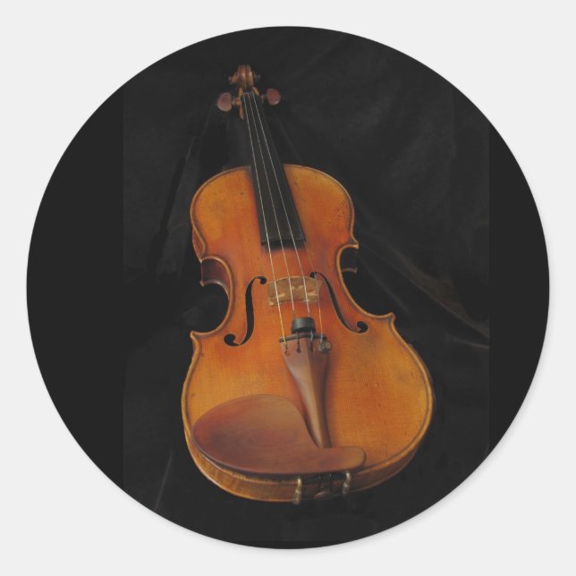 Violin Runder Aufkleber (Vorderseite)