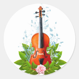 Violin Runder Aufkleber