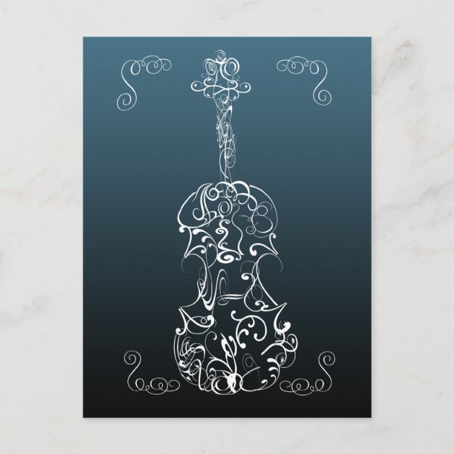 Violin Scrawl Postkarte (Vorderseite)