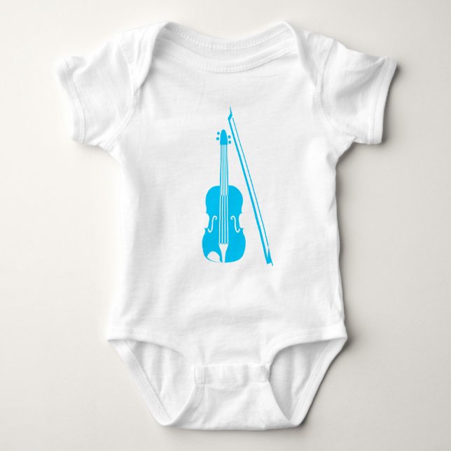 Violin - Sky Blue Baby Strampler (Vorderseite)