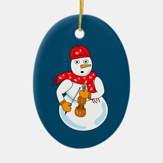 Violin Snowman Keramik Ornament (Vorne)