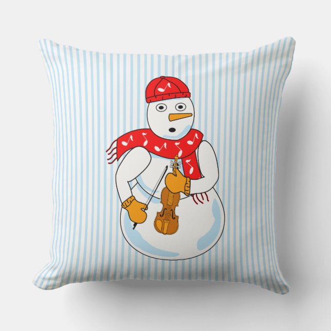 Violin Snowman Kissen (Vorderseite)