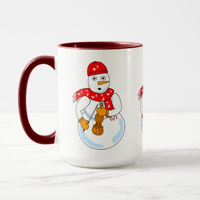 Violin Snowman Tasse (Links)