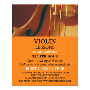 Violin Strings, Violin Lessons Advertising Flyer