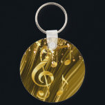 Violin-Taste elegant Schlüsselanhänger<br><div class="desc">Elegantes goldenes Muster für Musikfans</div>