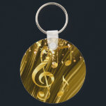 Violin-Taste elegant Schlüsselanhänger<br><div class="desc">Elegantes goldenes Muster für Musikfans</div>