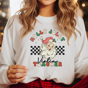 Violin Teacher Musician Holly Jolly Weihnachten Sweatshirt