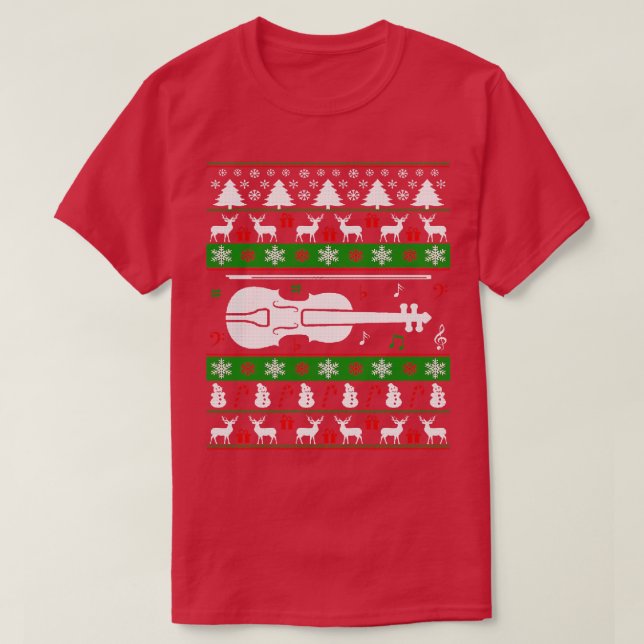 Violin Uggi Weihnachtssüßer für Liebhaber T-Shirt (Design vorne)