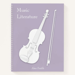 Violin & Viola Lavender Gray Custom Musical Notizbuch
