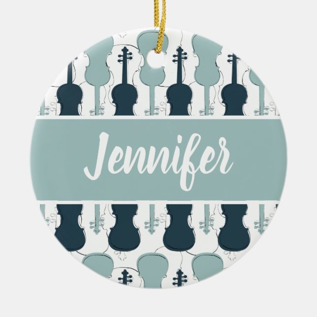 Violin Viola Player Musician Gift Personalisiert Keramik Ornament (Vorne)