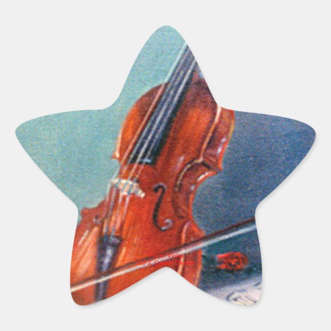 Violín/Violine Stern-Aufkleber (Vorderseite)