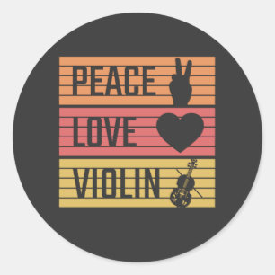 Violin Violinist Fiddle Runder Aufkleber