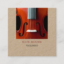 Violin Violinist Musician Kraft Quadratische Visitenkarte