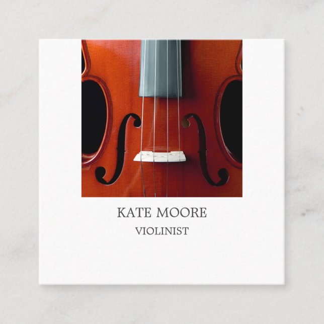 Violin Violinist Musiker Quadratische Visitenkarte (Vorderseite)