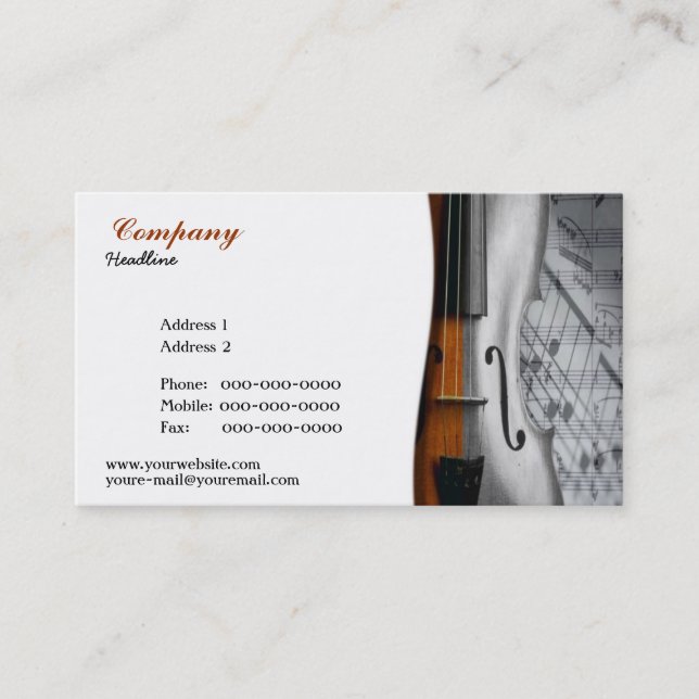 Violin-Visitenkarte Visitenkarte (Vorderseite)